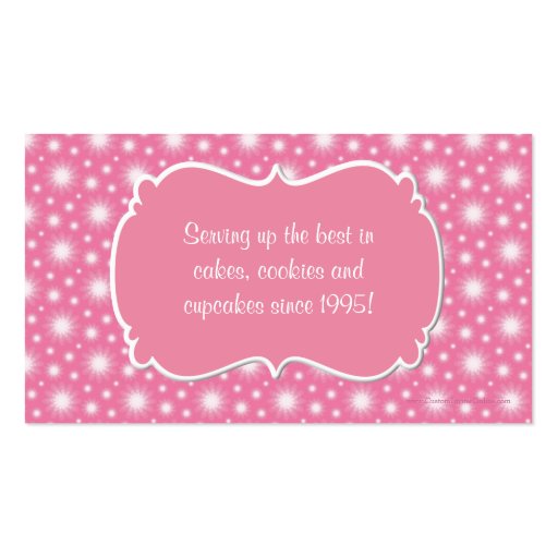 Dainty Pink Cupcake Business Card (back side)