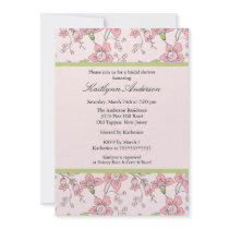 Dainty Pink Floral Bridal Shower Invitation