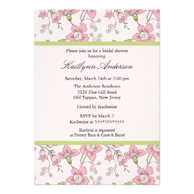 Dainty Pink Floral Bridal Shower Invitation