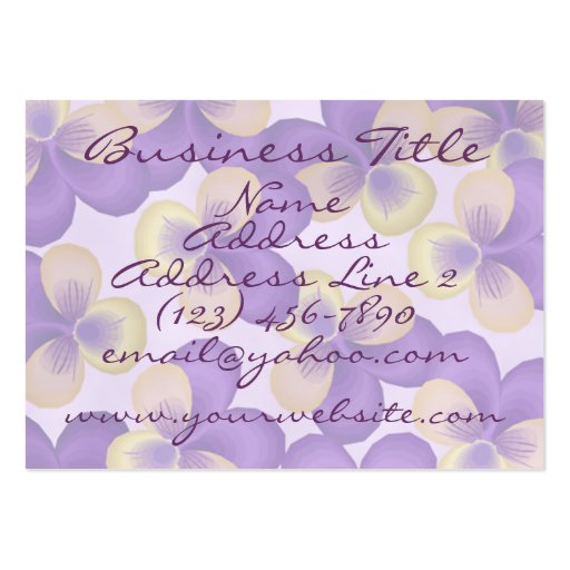 Dainty Purple Flowers Business Cards (front side)