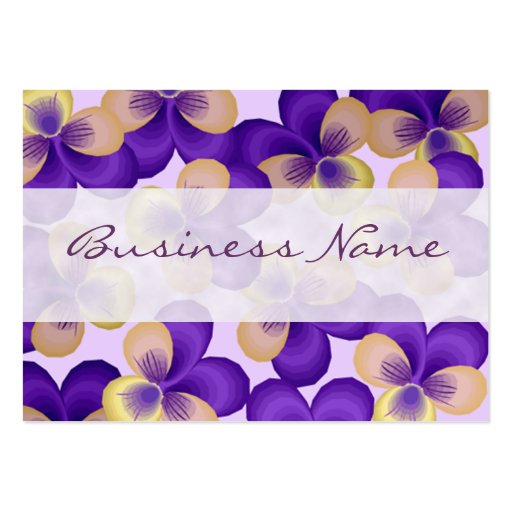 Dainty Purple Flowers Business Cards (back side)
