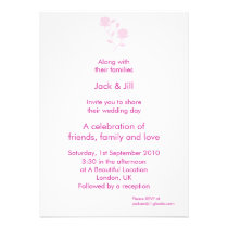 Dainty rose (pink) 5x7 invitations