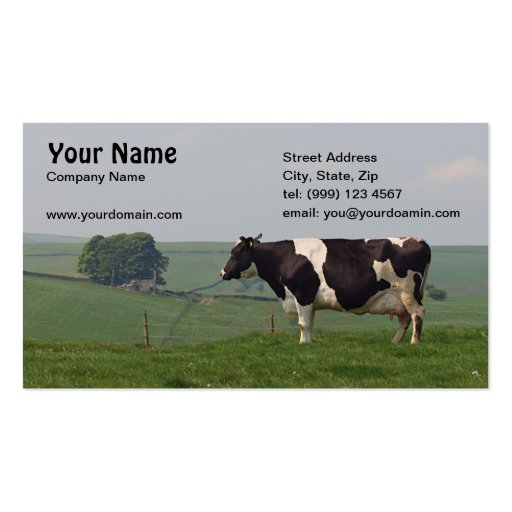 Dairy Cow Business card (front side)