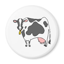 Dairy Cow Cartoon Refrigerator Magnet