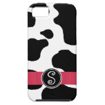 Dairy Cow Pattern with Red Monogrammed casemate cases