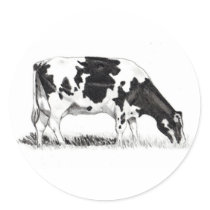 DAIRY COW, PENCIL ART stickers