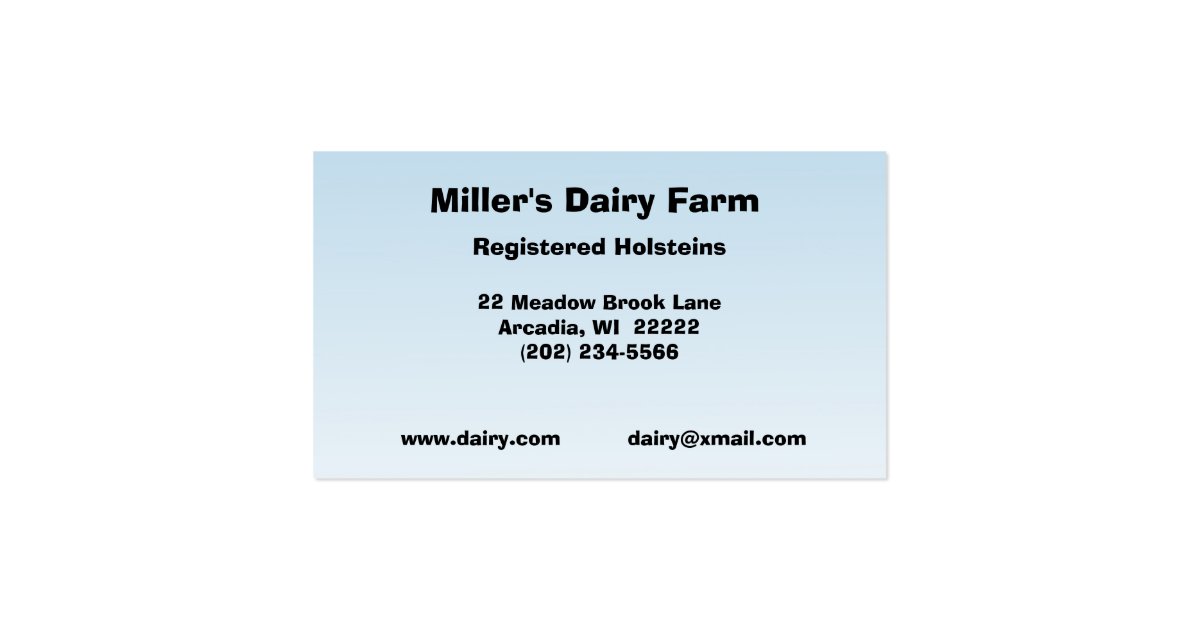Dairy Farm Business Card Zazzle