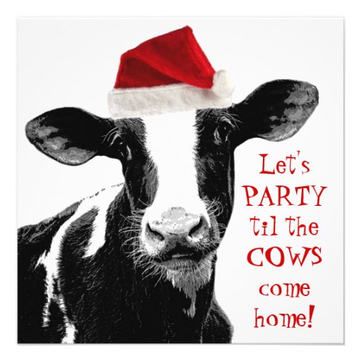 Dairy Farm Staff Christmas Party Personalized Announcements