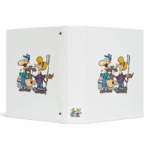 dairy farmers with silly cow cartoon vinyl binders