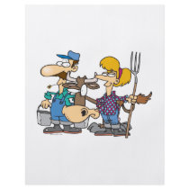 dairy farmers with silly cow cartoon full color flyer