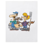 dairy farmers with silly cow cartoon flyers