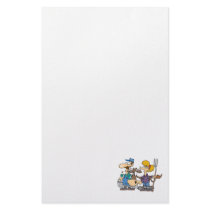 dairy farmers with silly cow cartoon personalized stationery
