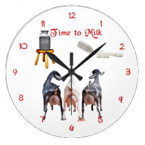 Dairy Goats Milking Wall Clock at Zazzle