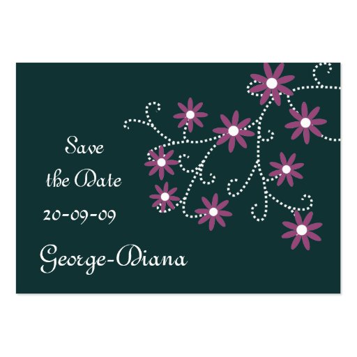 Daisies Affordable Save the Date Cards Business Card Template (front side)