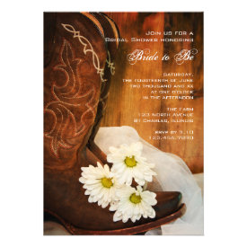 Daisies and Boots Country Bridal Shower Invitation