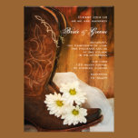 Daisies and Boots Country Wedding Invitation invitations