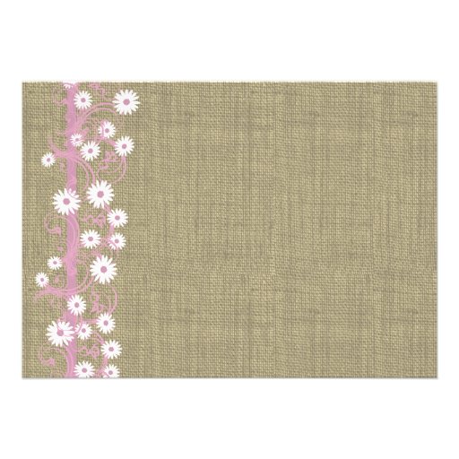Daisies and Burlap Pink Bridal Shower Custom Invites