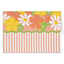 Daisies and Peach Blossoms Greeting Cards