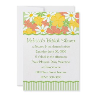 Daisies and Peach Blossoms zazzle_invitation