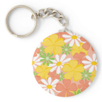 Daisies and Peach Blossoms Keychains