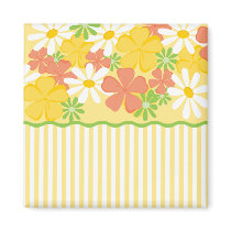 Daisies and Peach Blossoms Fridge Magnet