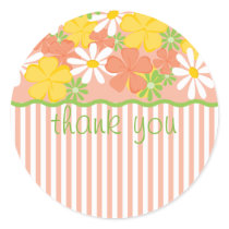 Daisies and Peach Blossoms Sticker