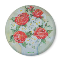 Daisies and roses magnets