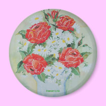 Daisies and roses magnets