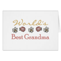 Daisies and Roses World Best Grandma Greeting Card