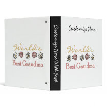Daisies and Roses World's Best Grandma Gifts 3 Ring Binders