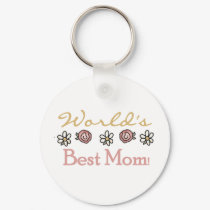 Daisies and Roses World's Best Mom keychains