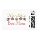 Daisies and Roses World's Best Mom Postage Stamp
