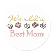Daisies and Roses World's Best Mom stickers