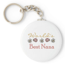 Daisies and Roses World's Best Nana Tshirts Keychain