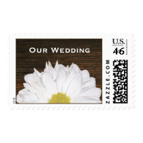 Daisies & Barnwood Rustic Wedding Stamps