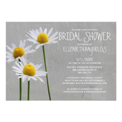 Daisies Bridal Shower Invitations