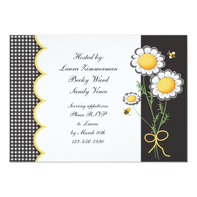Daisies & Bumble Bee Baby Shower Invitation