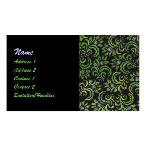 daisies business card (front side)