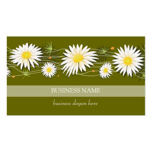 Daisies Dark Background Business Business Card Templates (front side)