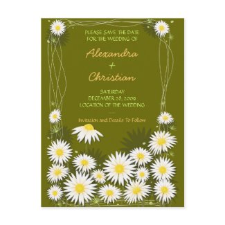 Daisies Garden Save the Date Wedding Announcement postcard