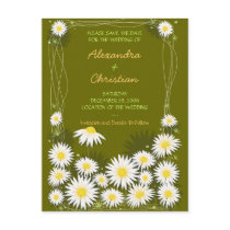 Daisies Garden Save the Date Wedding Announcement postcards