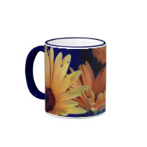 Daisies in a Row Cobalt Coffee Mug by proceeds4paws Daisies in a Row Cobalt Coffee Mug
