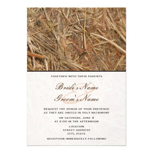 Daisies In Mason Jar  Hay - Country / Barn Wedding Personalized Announcements