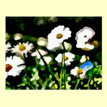Daisies in Meadow painting postcards