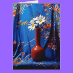 Daisies In Orange Vase Greeting Card cards