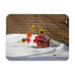 Daisies In The Snow Vinyl Magnet
