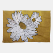 Daisies on Gold MoJo Kitchen Towel
