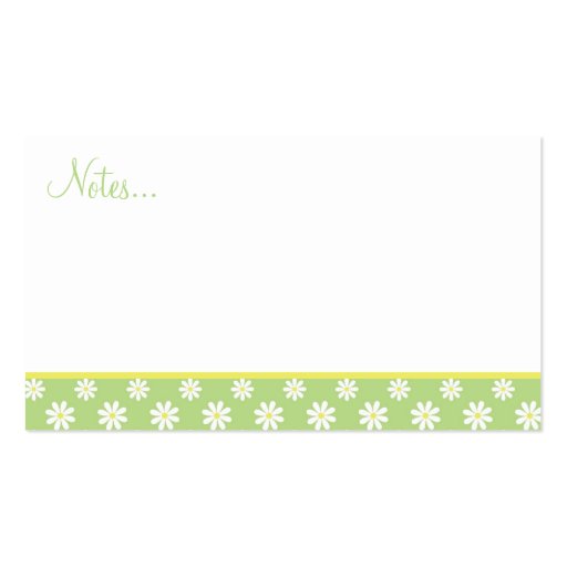Daisies on Green Business Card (back side)