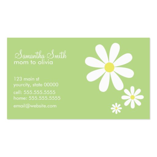 Daisies on Green Business Card