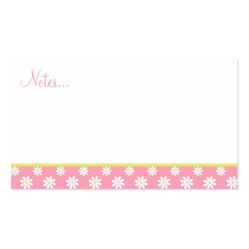 Daisies on Pink Business Cards (back side)